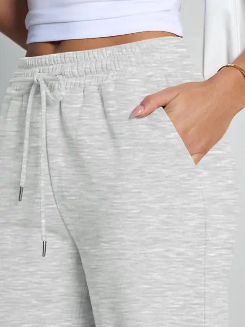 2026 New Harajuku Wide Leg Sweatpants Women Streetwear Baggy Oversize Gray Sports Pants Woman Drawstring Casual Joggers Trousers 5