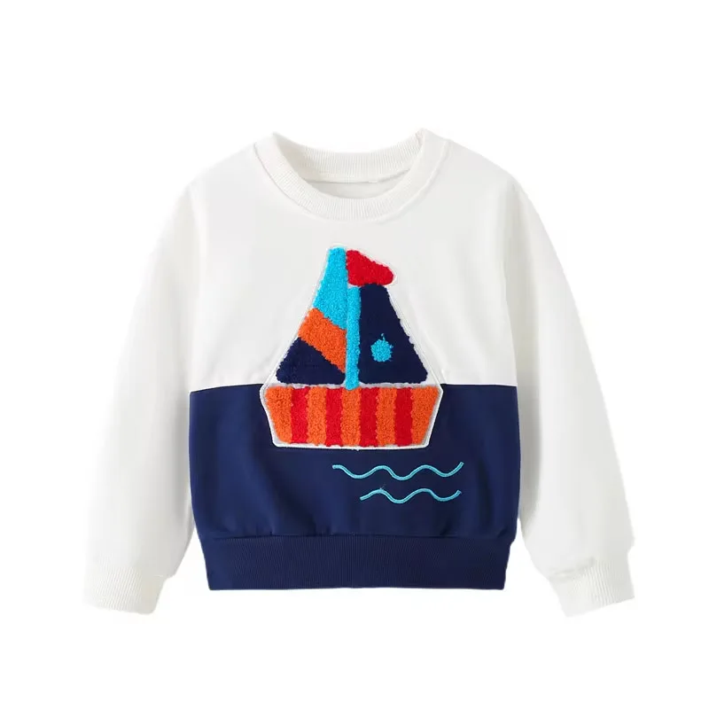 Jumping Meters Cartoon Children's Sweatshirts Cotton Autumn Spring Kids Clothing Hooded kids hoodie sweatshirts
