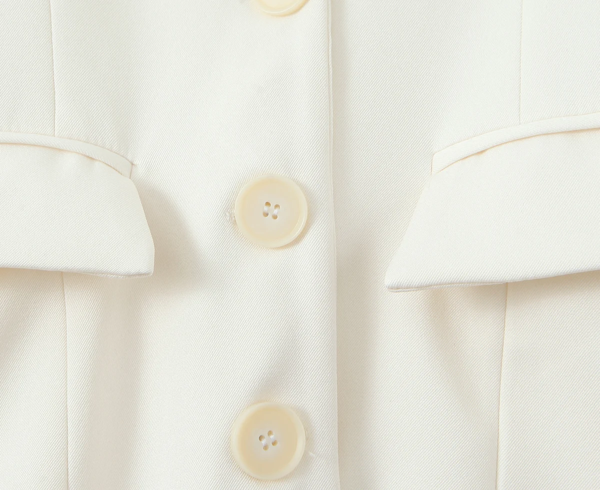 Autumn Single-breasted Buttons Slim Waist Blazer Boyfriend Retro Women Pad Shoulder Full Sleeve Suit Female Coat