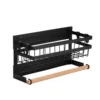 Magnetic Spice Rack for Refrigerator with Hook Paper Towel Holder Rustproof Spice Jars Rack Multi Use Refrigerator Side Shelf 1
