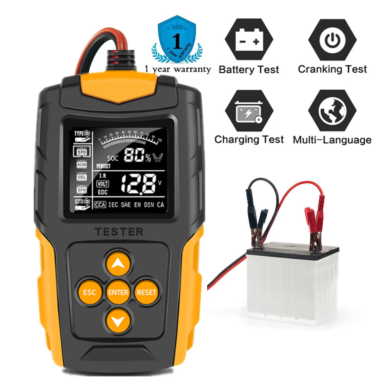 Car Truck Battery Tester 12V 24V System Analyzer 2000CCA Charging Cranking Test Tools for the |