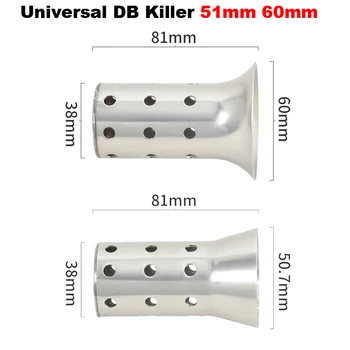 Universal 51mm 60mm Exhaust Pipe Muffler Adjustable DB Killer Silencer Eliminator For Honda YAMAHA Kawasaki Suzuki DUKE BMW