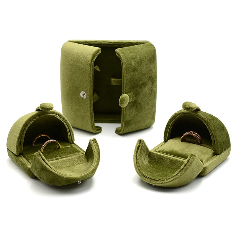 High-quality Velvet Double-opening Jewelry Storage Box For Rings Earrings Pendants Bracelets Necklaces Jewelry Packaging Box