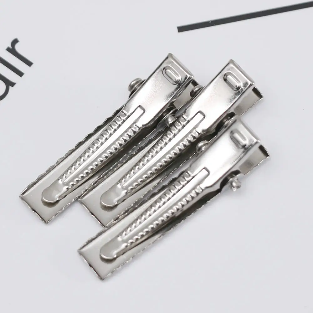 Hair Clips Silver Flat Metal Single Prong Alligator Hair Clips Barrette Hairpins For Bows DIY Accessories 50Pcs hair clips,hair accessories