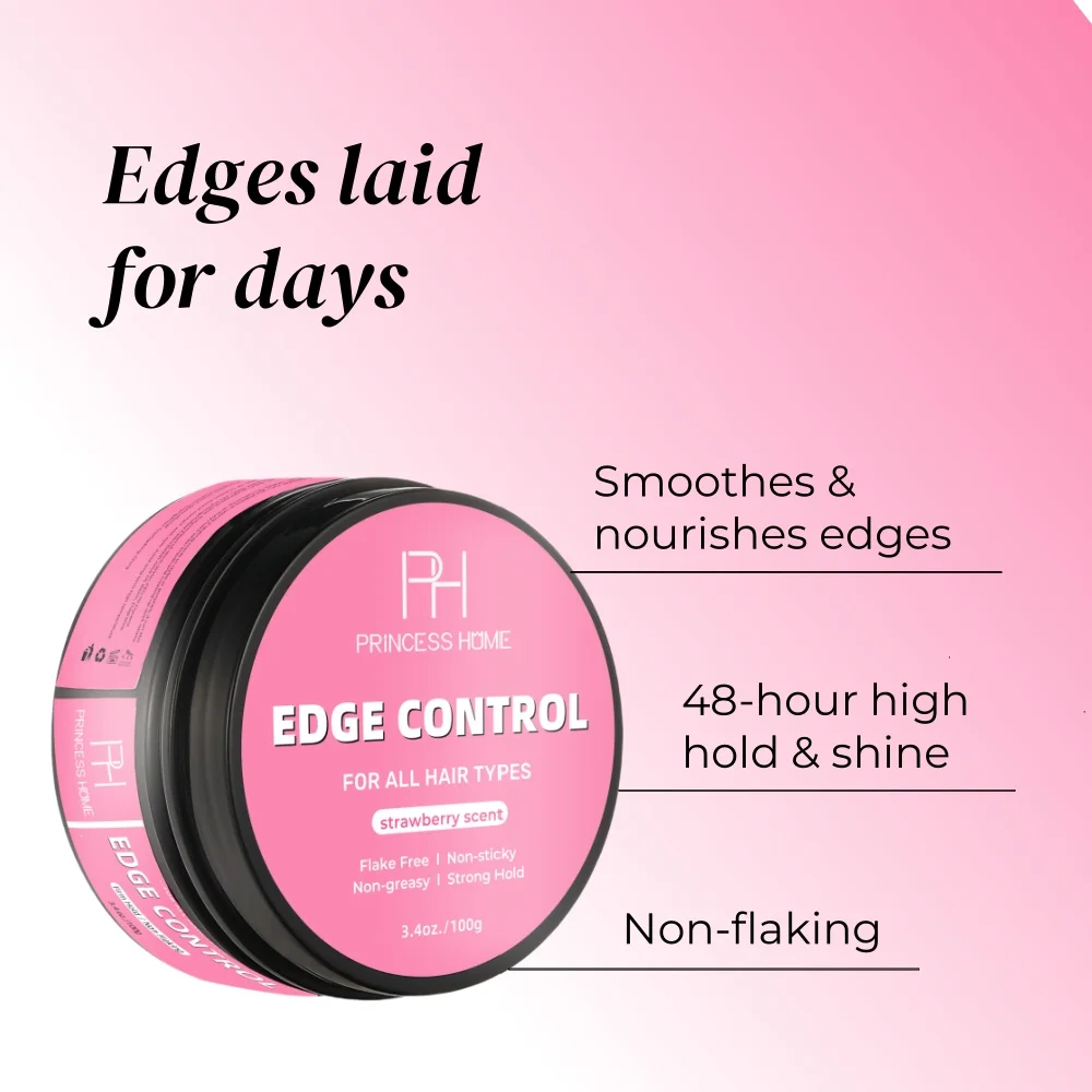 100g Extreme Hold & Reduces Frizz Edge Control Gel No White Residue Edge Control Wax for Braiding and Twisting