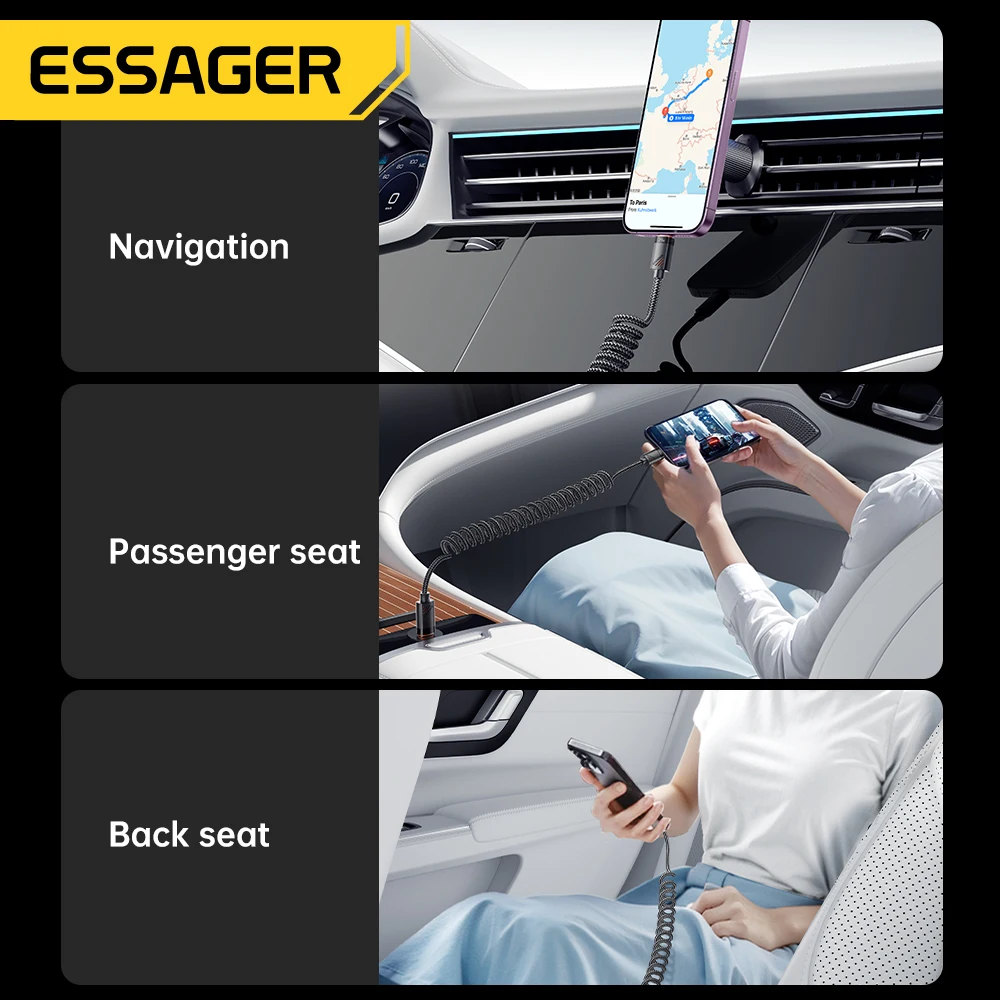 Essager Car USB C Cable PD 29W Fast Charging For Apple