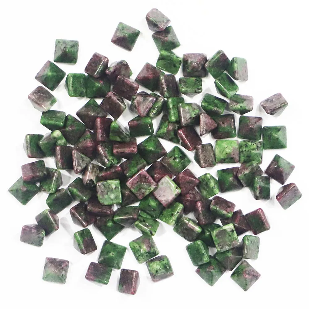 Natural Crystal Pyramid Ring Face Decoration Pieces Colorful Gem Energy Stone Fashion Jewelry Mosaic Materials Wholesale 30P/Lot