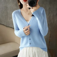 2024 New V-Neck Temperament Small Fragrant Wind Women Loose Sweater Sweater All Sweater Coat Special Offer Cardigan ZHI D035 - Image 5