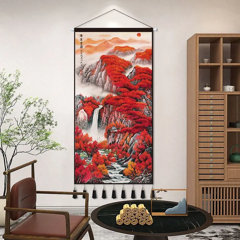 

Chinese Style Landscape Scroll Paintings Vinatge Room Decor Aesthetic Tapestry Wall Hanging Decoration Poster Wall Art