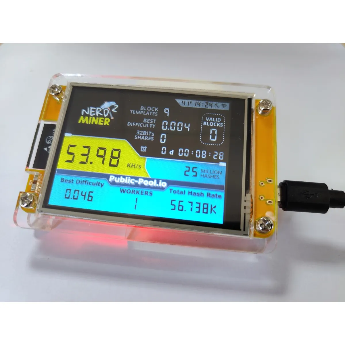 2.8 Inch NerdMiner V2 Hashrate, Smart Display, Crypto Solo, Lottery, Nerd  Miner, Bitcoin Miner ESP32-2432S028R, 49 k/S - AliExpress 44