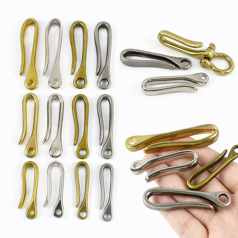 2개 세트 미티 레트로 브론즈 U자형 후크 버클 합금 패브릭 후크 러기지 허리 체인 키체인 말굽 버클 액세서리