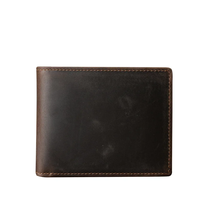 Genuine Leather Men's Wallet Short Style with Multiple Card Slots