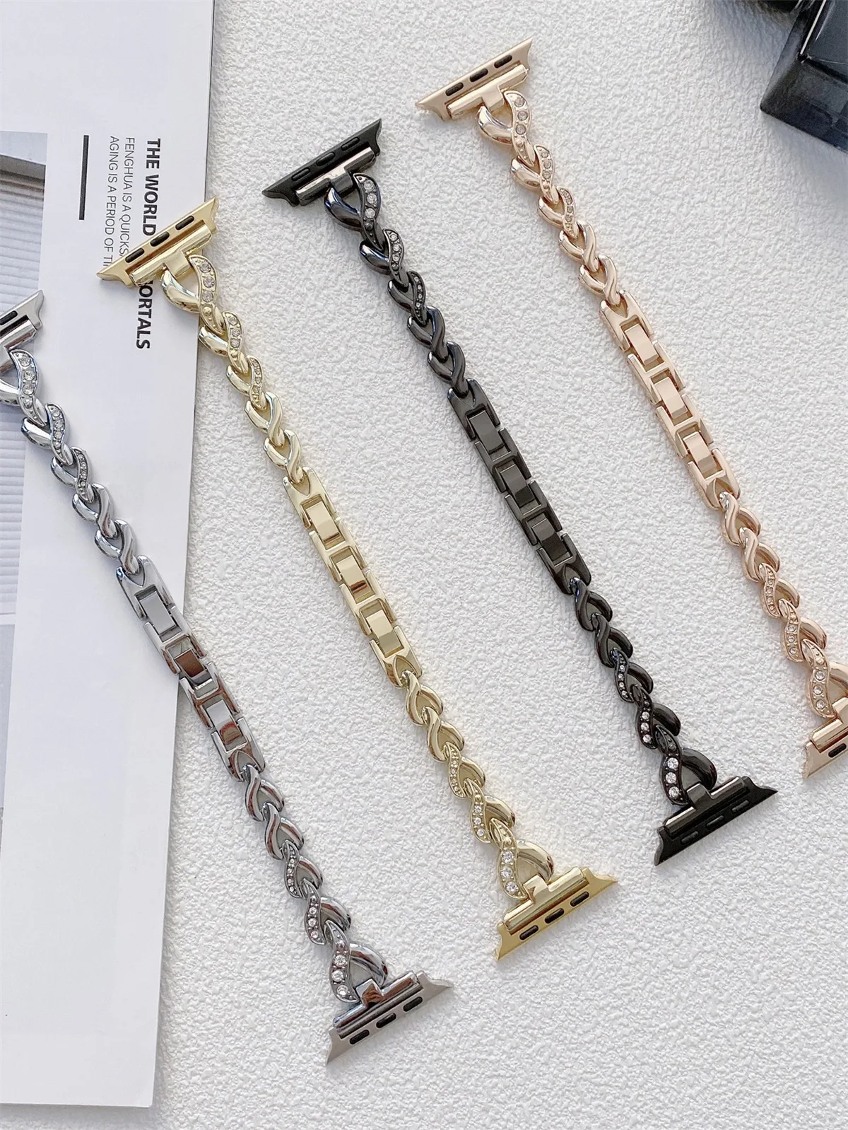 Bracelet de montre en acier inoxydable pour iWatch Ultra 2 Series 10/9/8/7/6/5 Bracelet de montre tendance 42/44/45/46/49 mm 38/40/41 mm_voghion.com