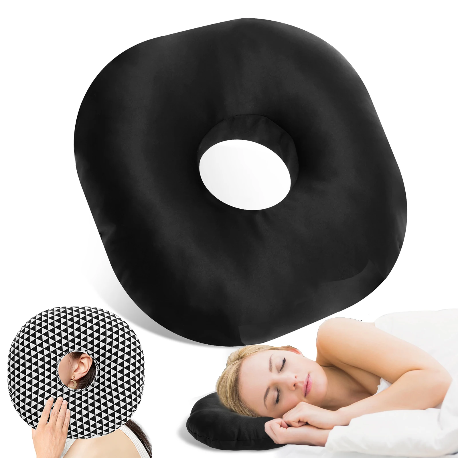 Cotton Ear Piercing Pillow for Side Sleepers Relief