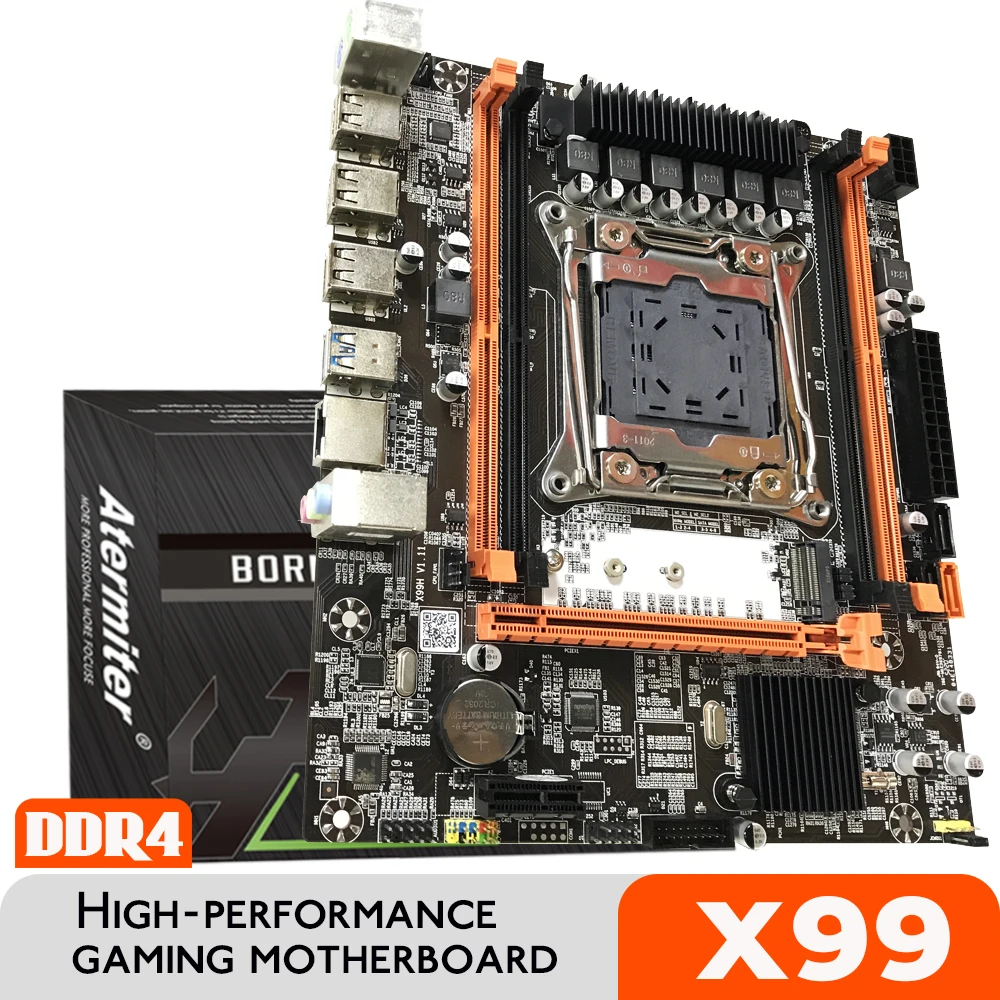 Atermiter X99 D4 Motherboard Slot LGA2011 3 USB3.0 NVME M.2 SSD Support ...