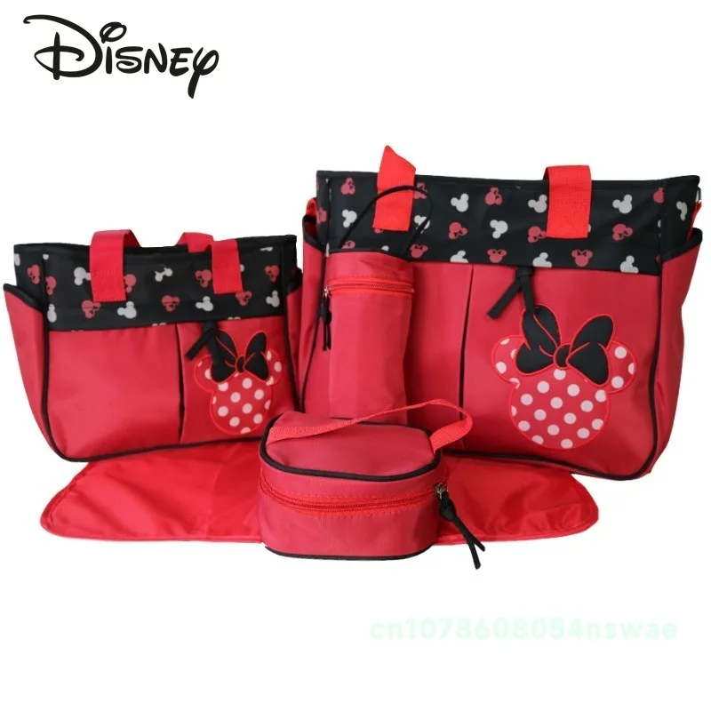 Disney Mickey's New Diaper Bag Handbag Luxury Brand Cartoon Fashion Baby Bag 5-piece High Capacity Baby Diaper High Quality Diaper Bag
