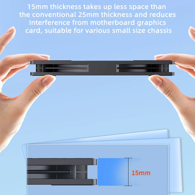 Cooling Fan TEUCER UT12015 Ultra-thin Fan 12V 4-pin 800-2400RPM Silent Cooling Fan 12cm PWM Temperature Control Computer Case CPU Cooler