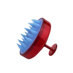 Silicone Scalp Massaging Hair & Body Shower Brush (1Pc  Light Red)