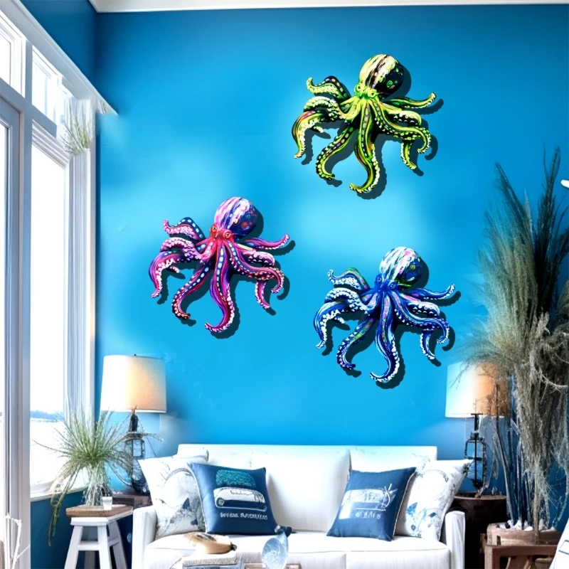

Home Decor Outdoor Iron Octopus Wall Hanging Courtyard Balcony Wall Layouts Landscaping Wall Hanging Accessories Drop Shipping