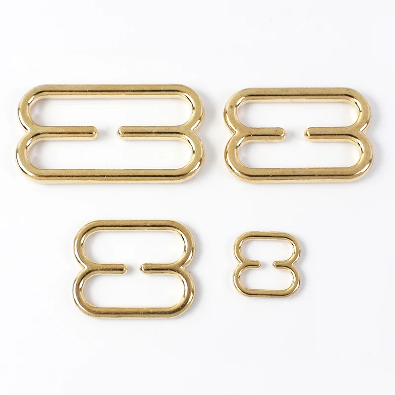 100Pcs 6-25mm Metal Bra Adjust Clasp Tri Gilde Buckles Dress