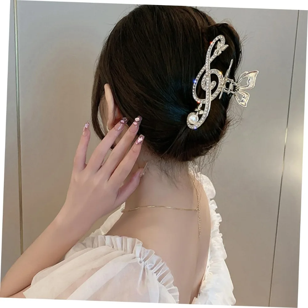 Rhinestone Music Note Hair Clip for Women Thick Hair Accessories