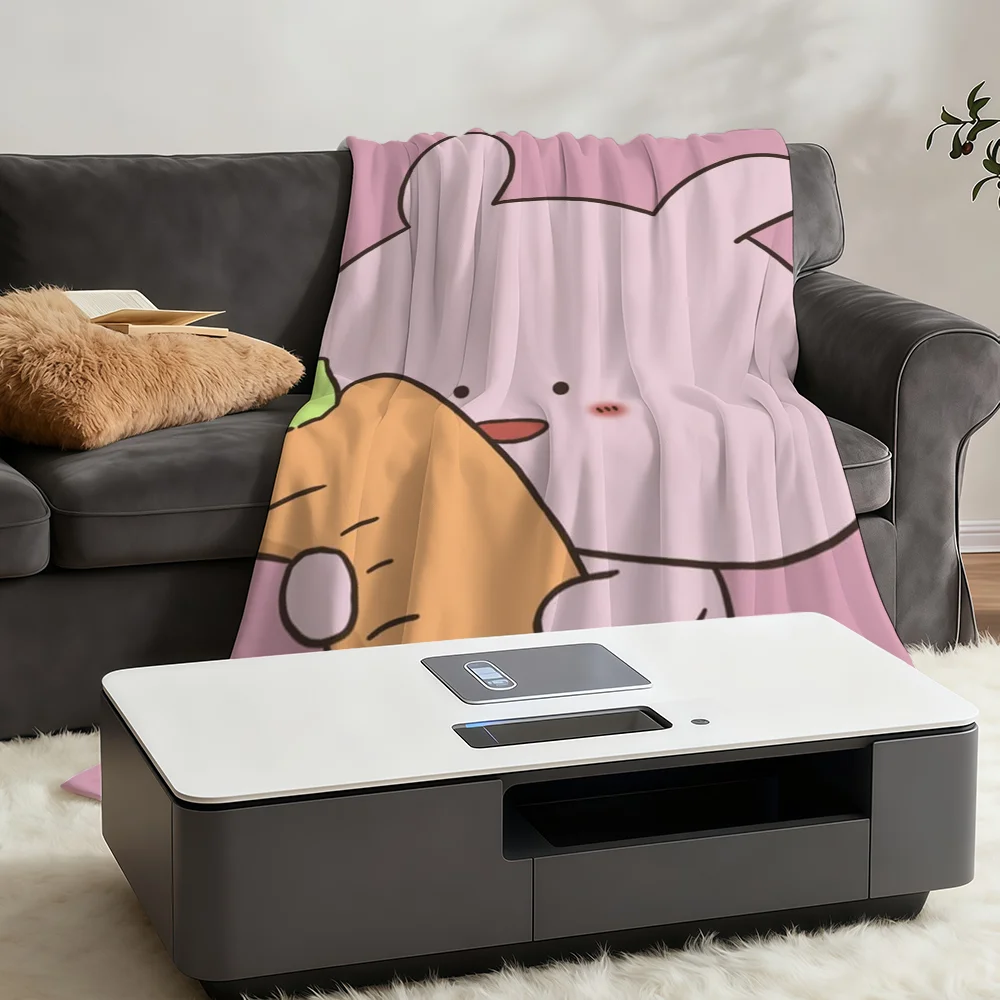 Cartoon Plush Cozy Blanket Throw - Cute and Soft for Living Room or Sofa, Ideal Childish Birthday Gift