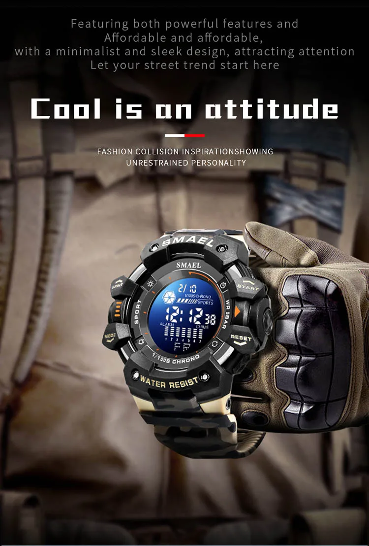 Close-up of SMAEL Digital Wristwatch Display