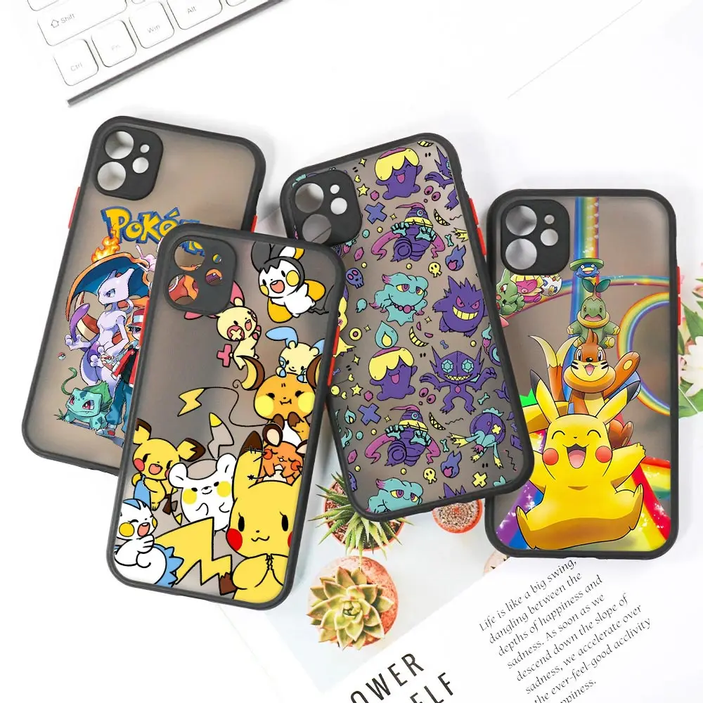 Custodia Apple Opaca Per Armatura Di Lusso Per Iphone 15 14 13 11 Pro Max 12 Mini Xr Xs X 7 8 Se 2 15 Plus Cover Trasparente Funda Pokemon Go Anime