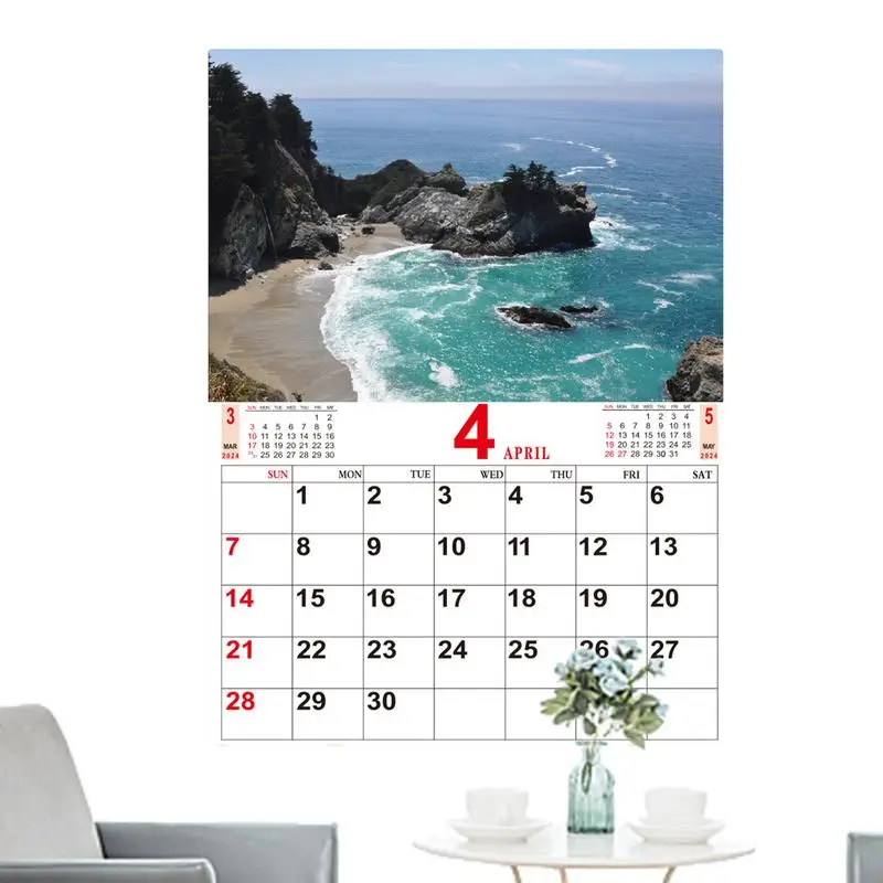 

Wall Calendar 2024 2024 Nature Landscapes Travel Calendar Portable Nature Photography Monthly Wall Calendars For Study Room Wall