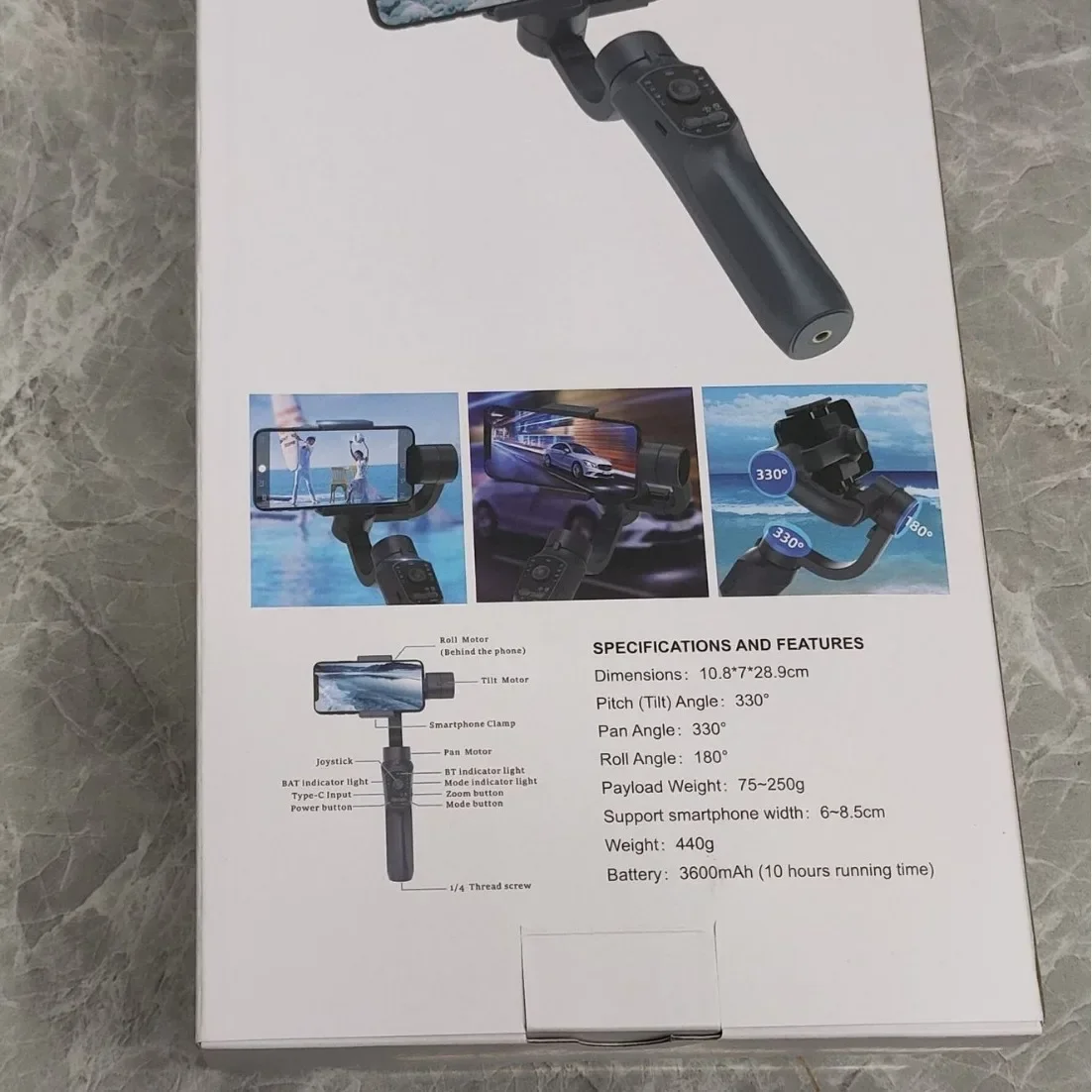 F10 PRO 핸드헬드 휴대폰 흔들림 방지 촬영 브이로그, 3 축 피니언 스태빌라이저