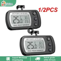 1/2PCS Fridge Thermometer Anti-humidity Refrigerator Freezer Electric Digital Thermometer Temperature Monitor LCD Display with 1