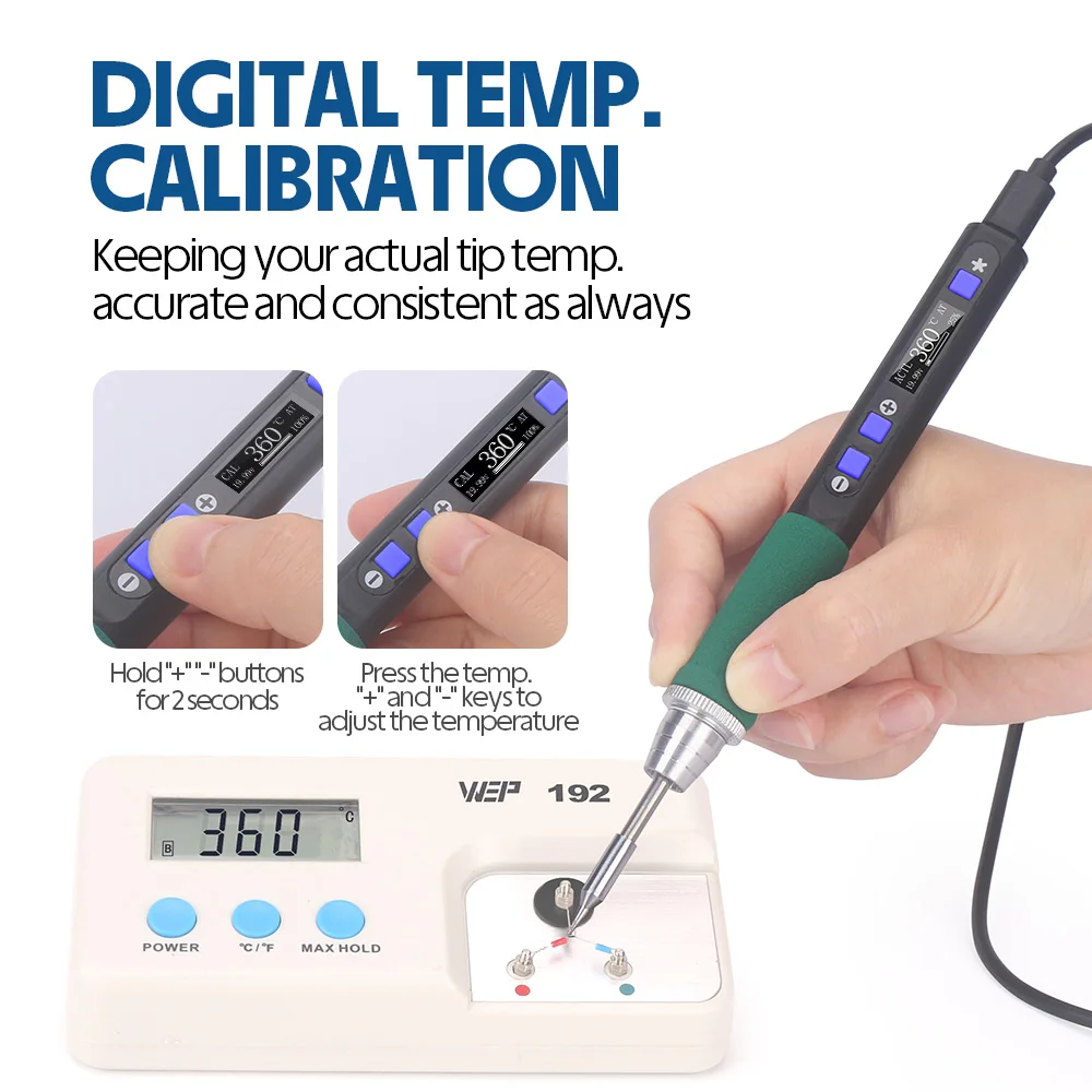 Digitální kalibrační obrazovka teploty