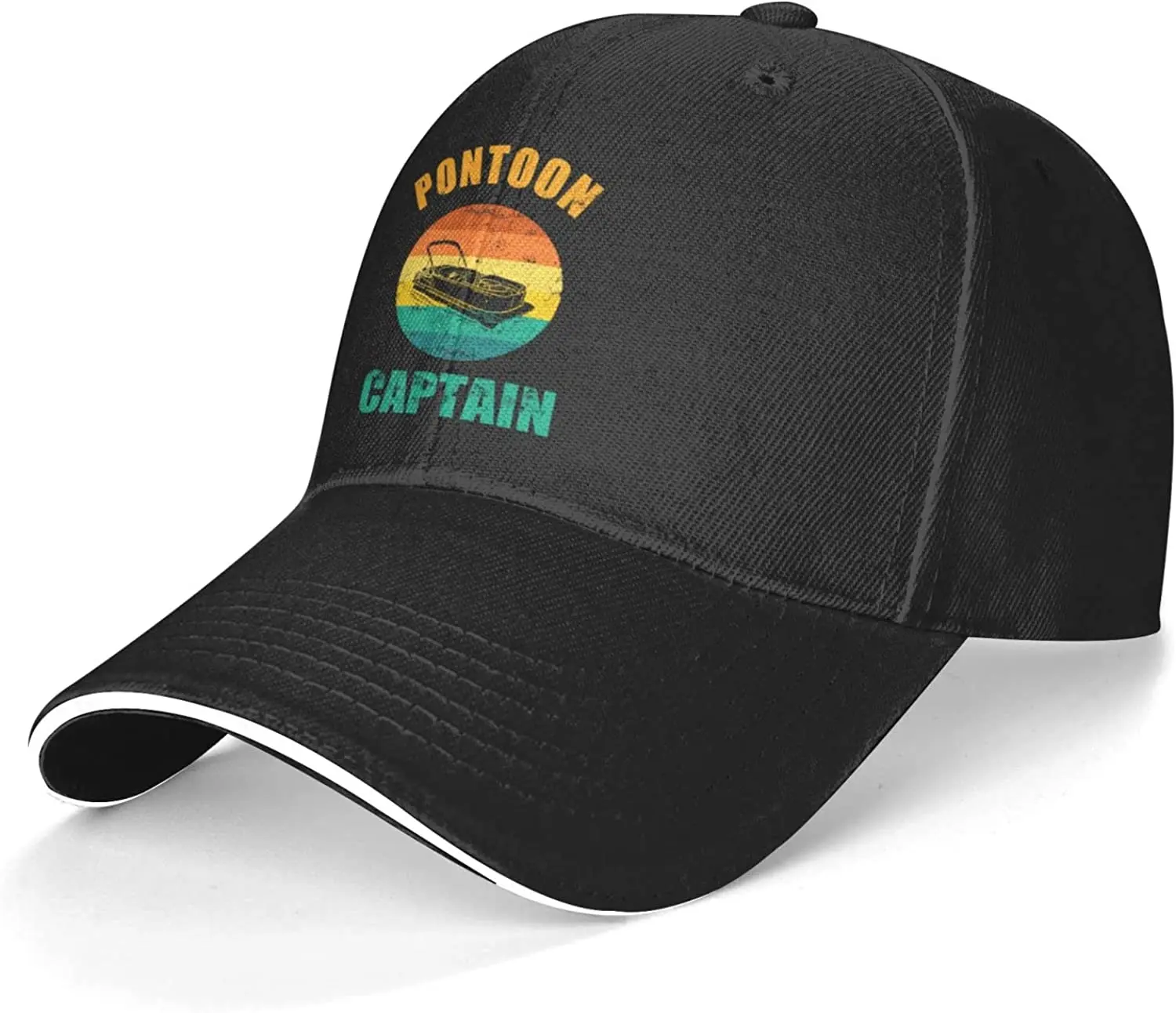 Pontoon Boat Captain Men Baseball Cap 