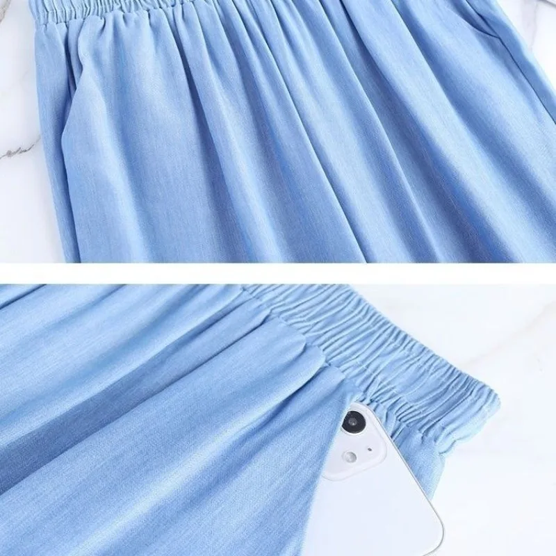 Spring Autumn Women's Clothing Solid Color Elastic High Waist Pockets Casual Office Lady Flattering Trousers Pencil Pants