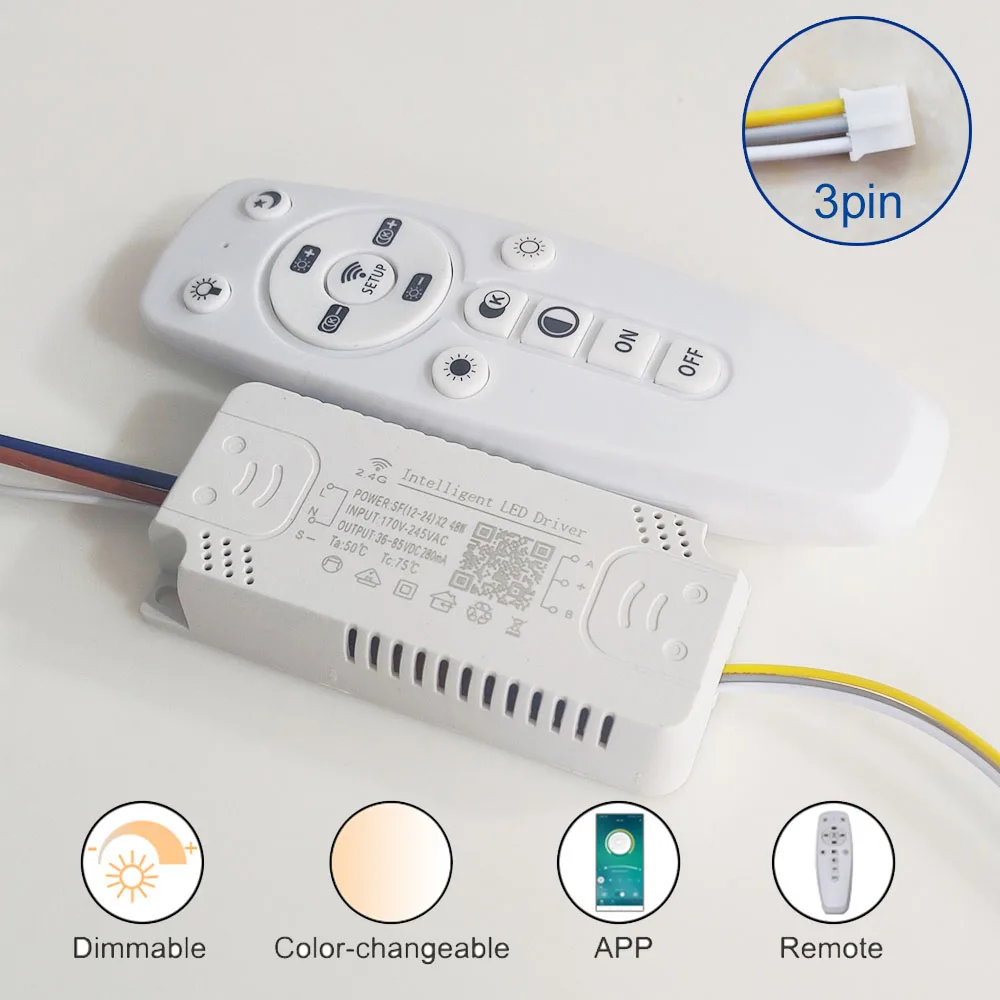 2.4G Intelligent LED driver remote control power supply dimming&color