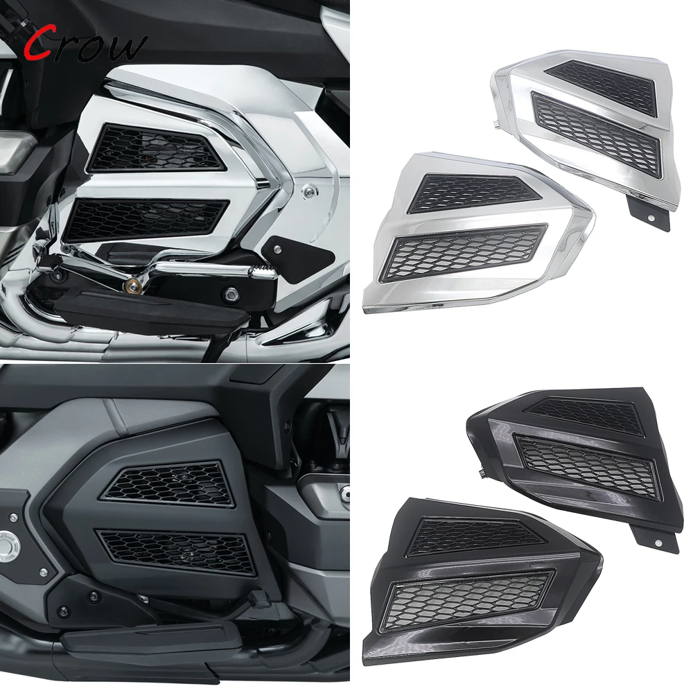 

Engine Transmission Covers Chrome / Black For Honda Goldwing Tour DCT Airbag 1800 F6B GL1800 2018-2021 Omni Transmission Covers