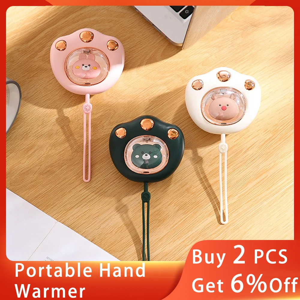

Rechargeable Hand Warmer 1200mAh 2400mAh Two Sizes Cute Hand Warmer With Two-speed Heating Portable USB With Breathing Light