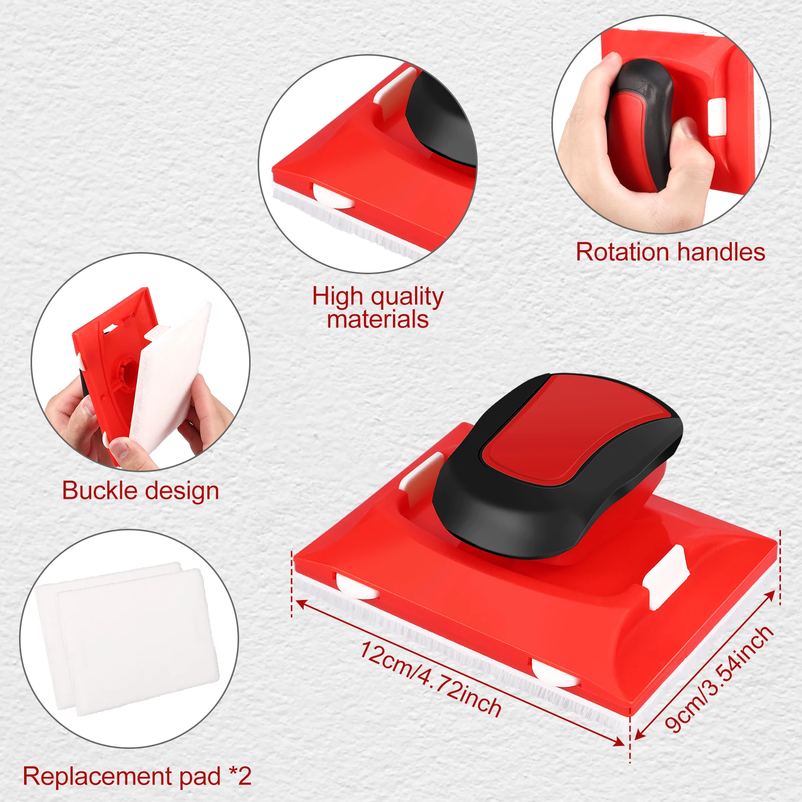 Paint Edge Trimmer with 2Replacement Pad Wall Trim Paint Edger  Wall Corner and Edge with Rotatable Handle Wall Trim Paint Edger