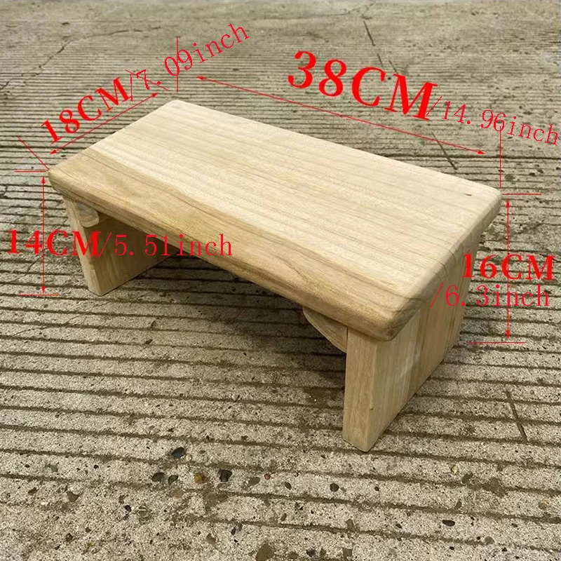Primitive Handmade Camphorwood Meditation Bench Kneeling Stool,Whole Board Solid Wood, No Splicing