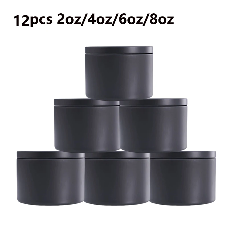 6OZ Plastic Jars with Black Lids 40Pcs Empty Plastic Pot Jars