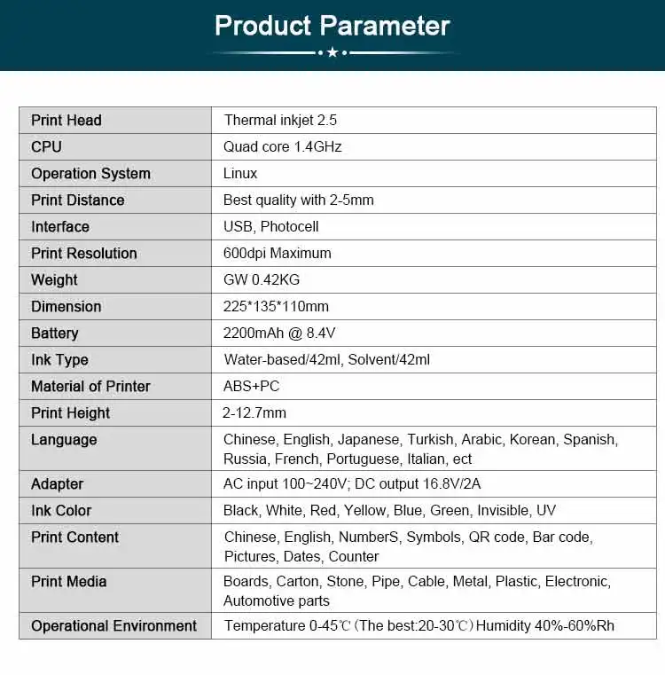 For HP P17 Handheld Inkjet Printer 12.7mm Smart Labeler for QR Bar Batch Code &