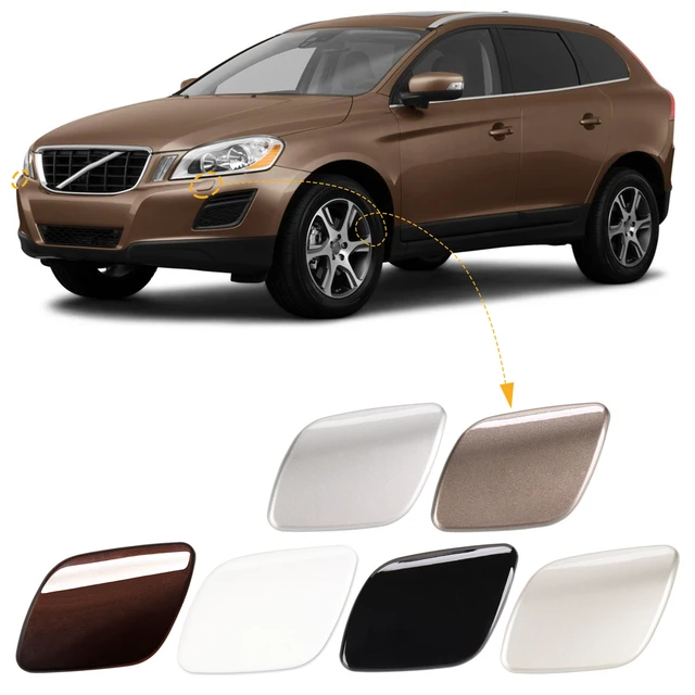 Front Bumper Tow Hook Cover Towing Eye Cap Fit for Volvo XC60 2014 2015  2016 2017 31323767 31323767-2 398215624 (Unpainted, Right Passenger Side)
