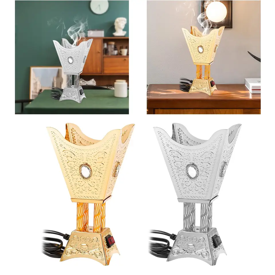 HOMSFOU 2pezzi Bruciatore Di Incenso Decorativo Ferro Battuto Porta Aroma Elegante Per Atmosfera Romantica Design Compatto e Artistico Per Casa e