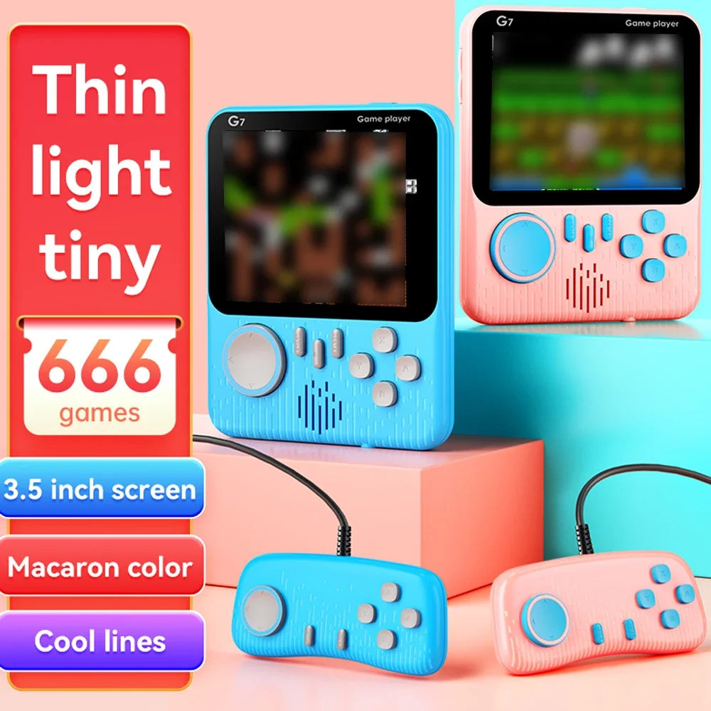 Handheld Game Console 3.5 Inch G7 666 in 1 Portable Retro Student Card Machine Portable Retro Nostalgic - 2