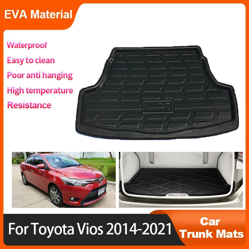 

Auto Trunk Mat For Toyota Vios Yaris XP150 Sedan 2014-2021 2018 2017 2015 Car Rear Cargo Liner Waterproof Protector Storage Pad