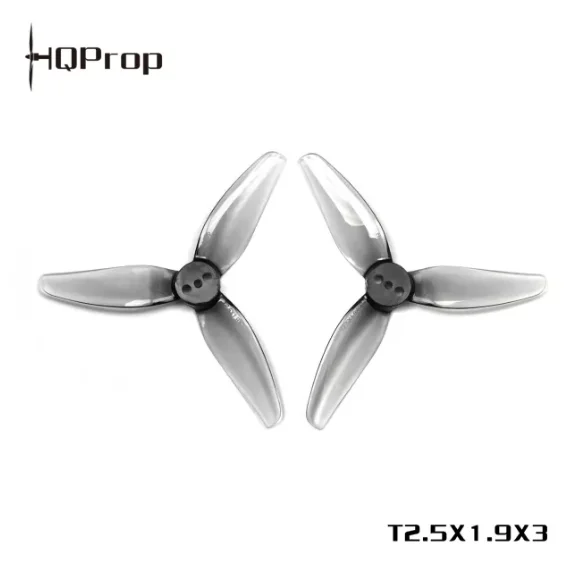 HQProp T2.5X1.9X3 Hélices 2,5 pouces Course Drone - Lot de 2 Paires Gris