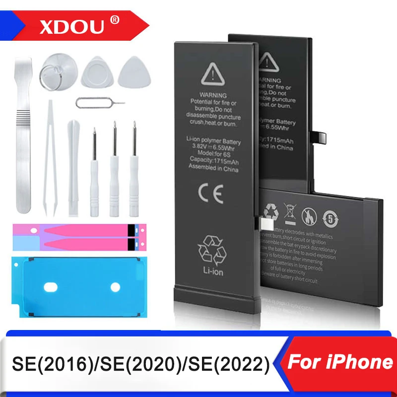 2023 Nuova Batteria Di Alta Qualità Per Apple Iphone Per Apple Iphone Se 2016 Se 2020 Se 2022 Cellulare Con Adesivo Per Strumenti Gratuiti
