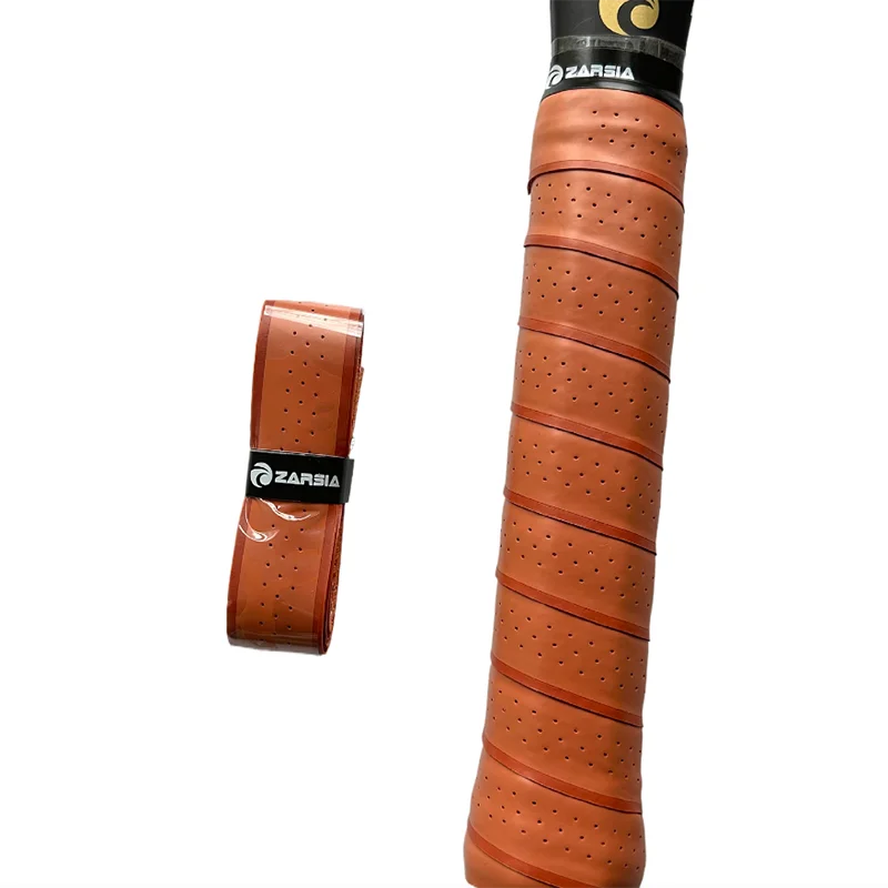 Perforated PU Leather Sweatband Tennis Badminton Racket Overgrip Wear-resistant Non-slip 2/4 PCS