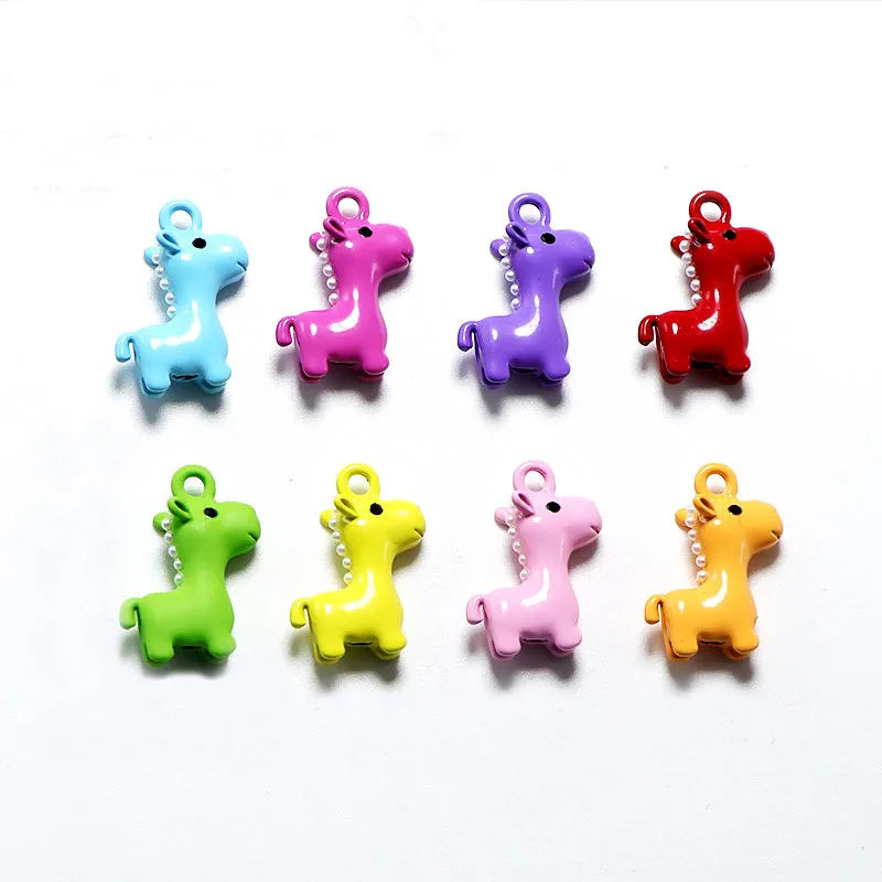 

6PCS 18x14mm New Metal Alloy Candy Color Cartoon Pony Pendant For Jewelry Making DIY Earrings Necklace Bracelet Pendant