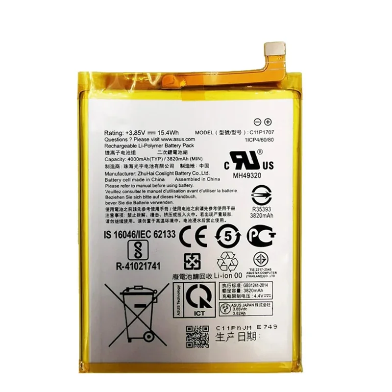 100% Original C11P1707 Phone Battery For ASUS Zenfone Max M1 ZB555KL X00PD 4040mAh High Capacity +Free Tools